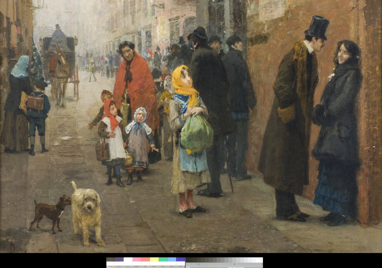 Ulica w Mediolanie, 1881 r. autorstwa Luigi Rossi