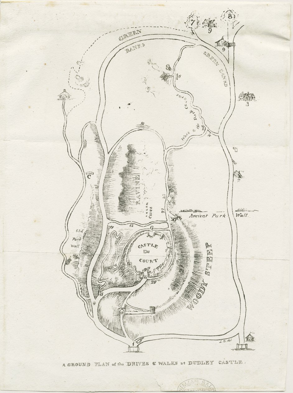 Zamek Dudley: litografia, bd [ok. 1825] autorstwa Luke Booker