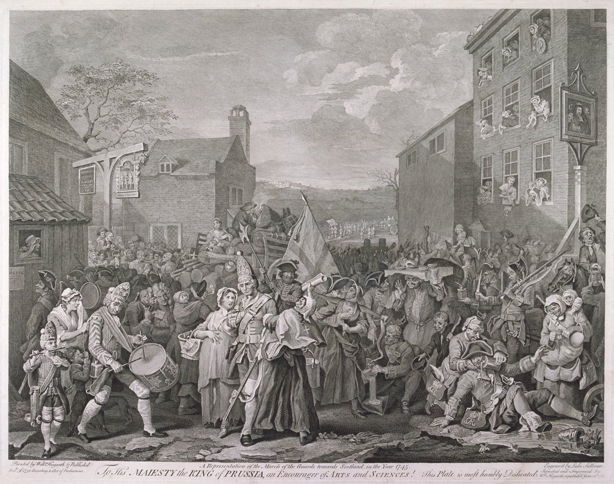 „Marsz do Finchley”, 1761. autorstwa Luke Sullivan
