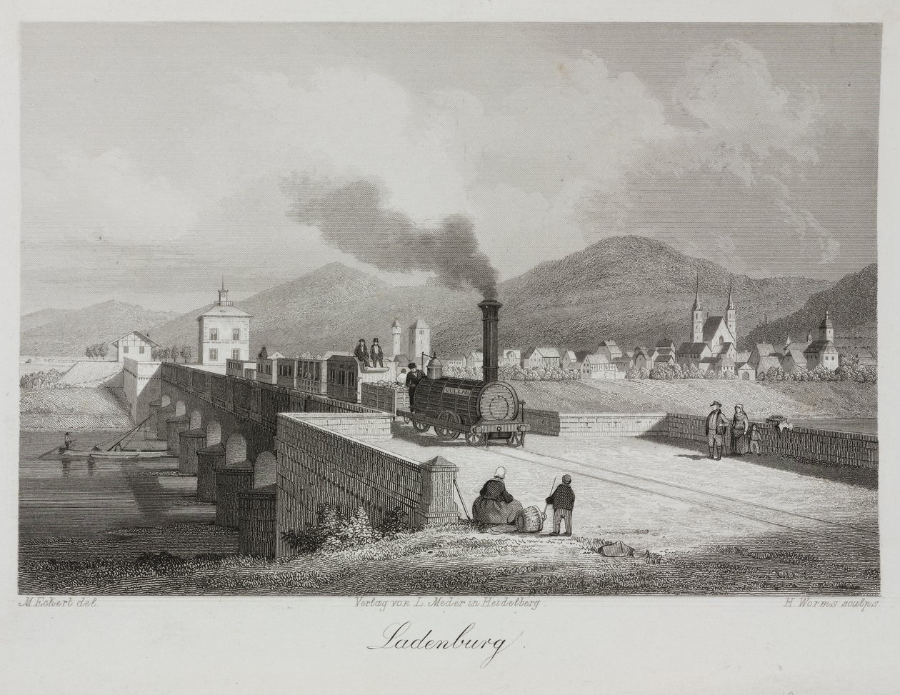 Ladenberg, grawerowane przez H. Worms autorstwa M. after Echert