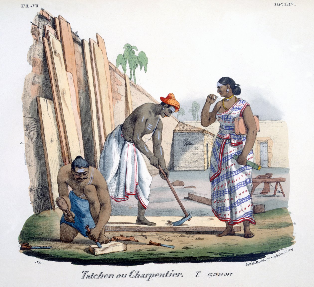 Stolarz, 1827-35 autorstwa M.E. Burnouf