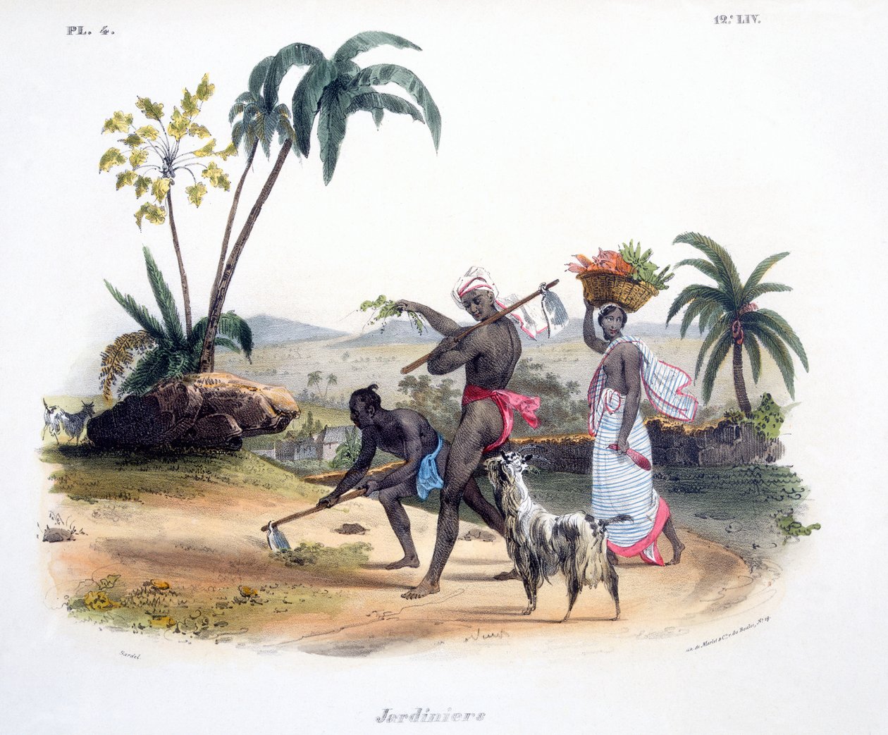 Ogrodnicy uprawiający warzywa, 1827-35 autorstwa M.E. Burnouf