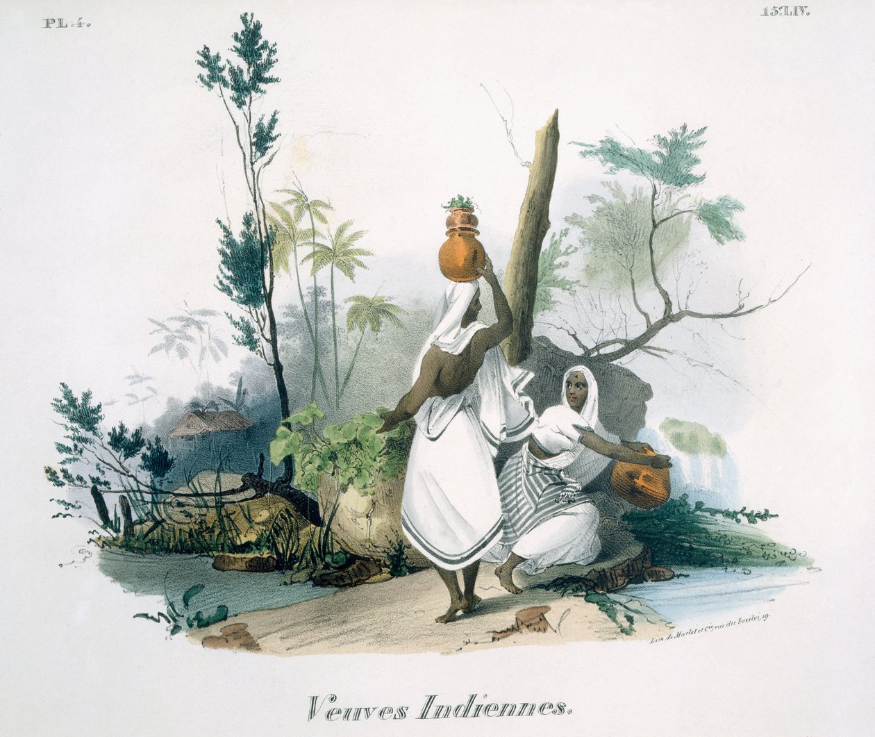 Indyjskie wdowy, 1827-35 autorstwa M.E. Burnouf