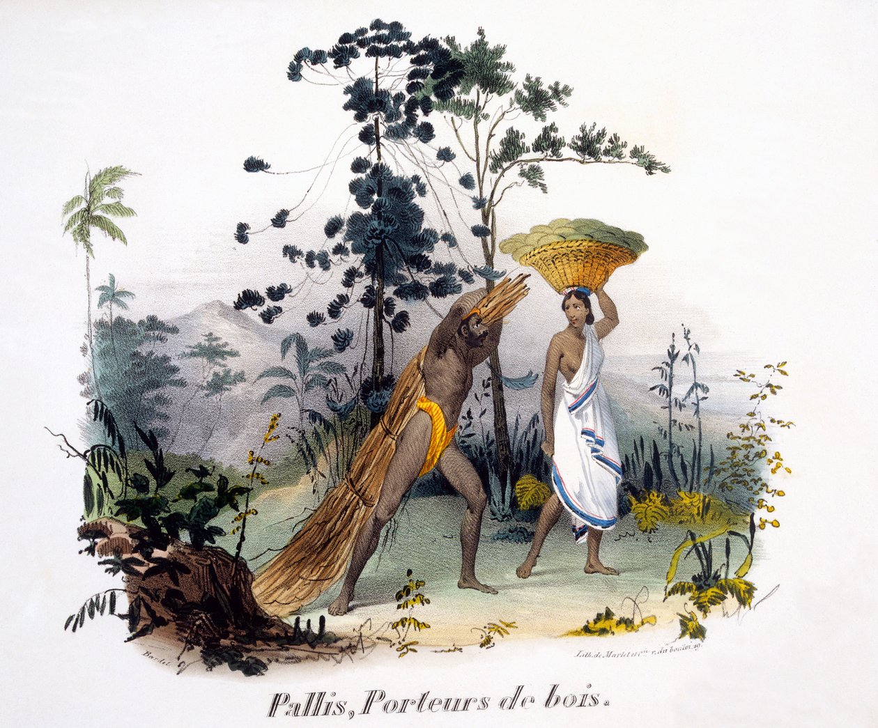 Pallis, nosiciel drewna, 1827-35 autorstwa M.E. Burnouf