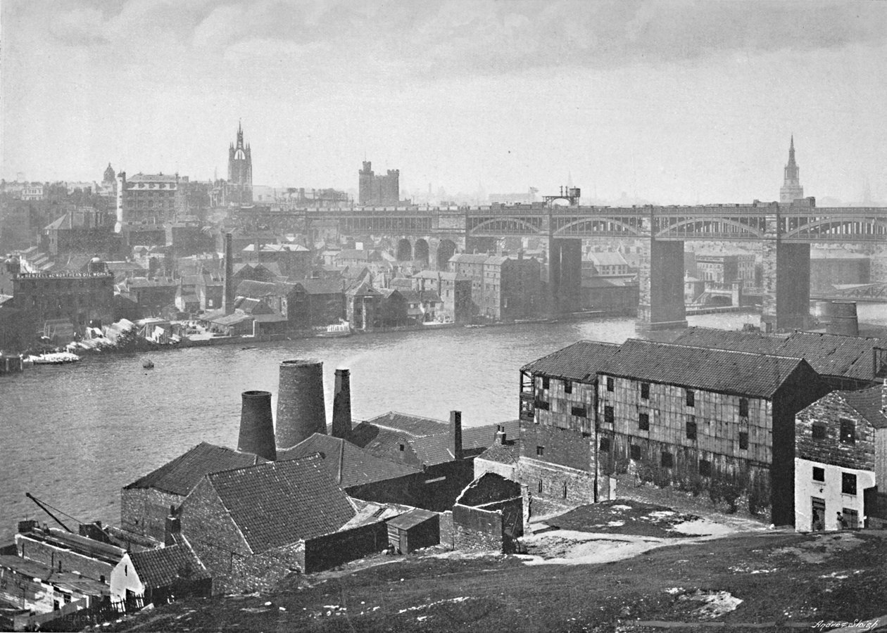 Newcastle-on-Tyne, z Rabbit Banks, c1896 autorstwa M. Aunty