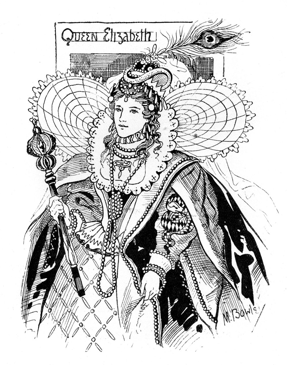 Królowa Elżbieta I 1533-1603, 1897. autorstwa M. Bowley