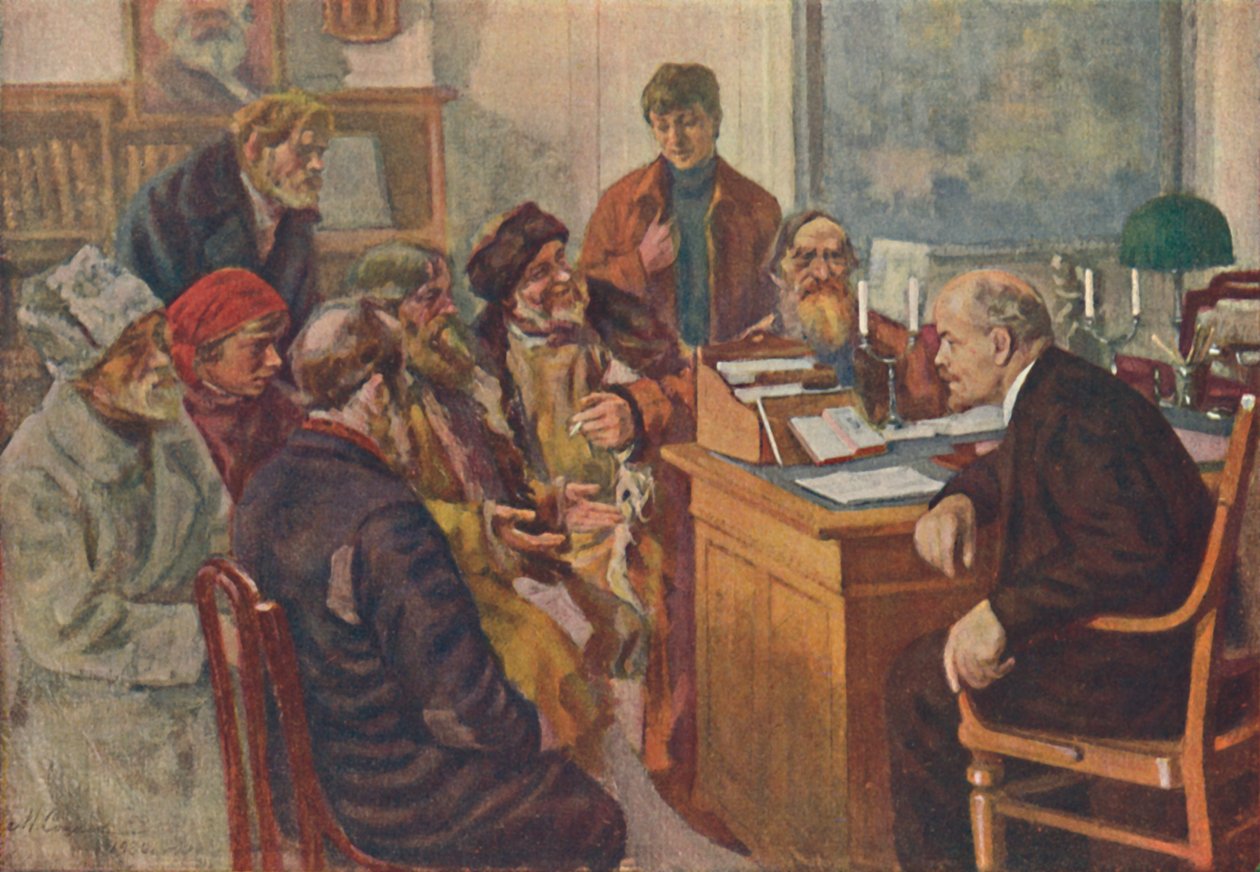 „Lenin rozmawia z chłopami”, 1939. autorstwa M Sokolov