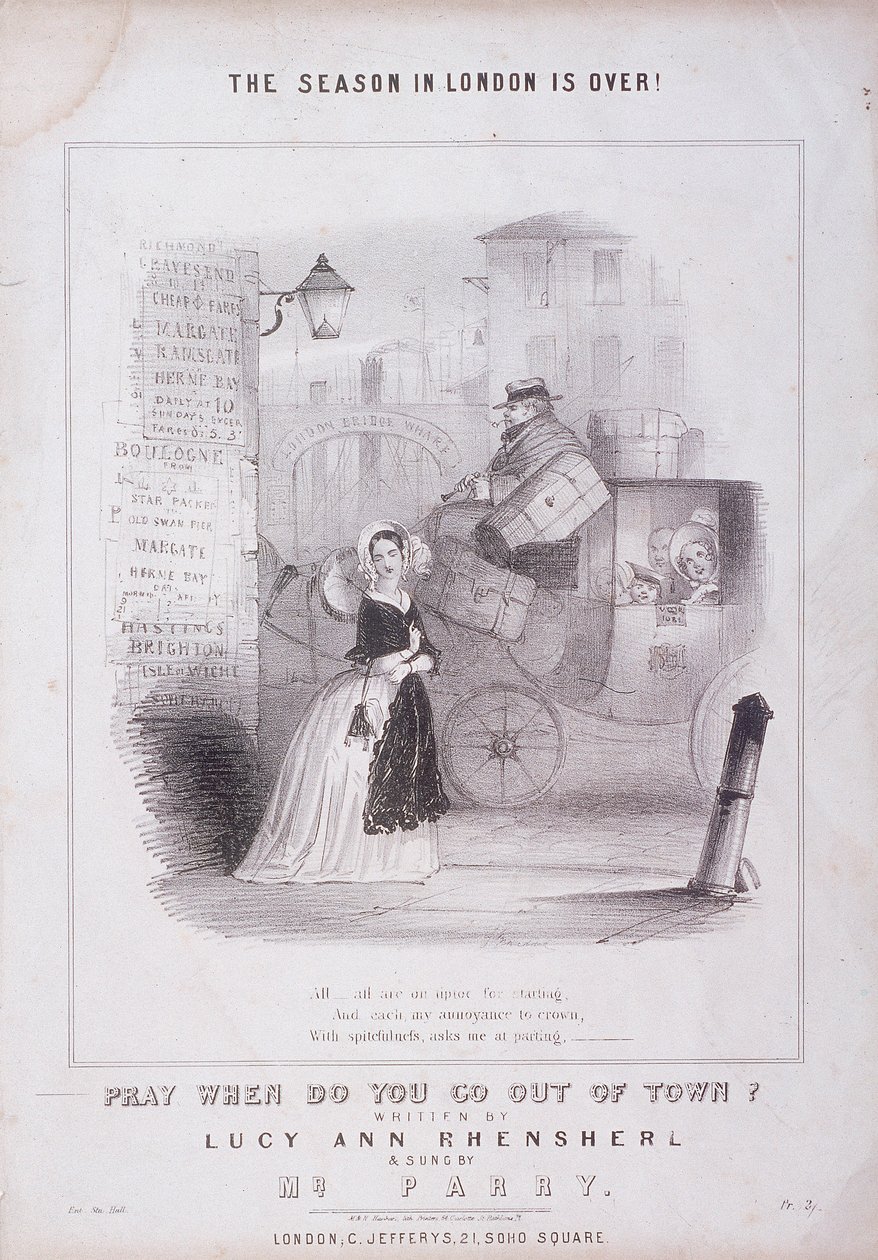 London Bridge Wharf, Londyn, ok. 1840 autorstwa M and N Hanhart
