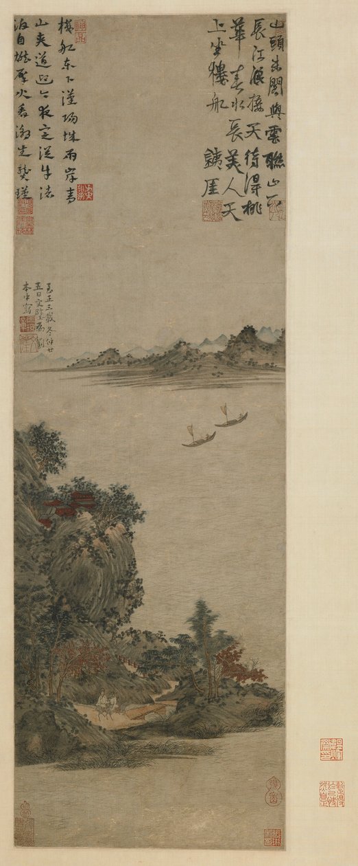 Krajobraz wiosenny, dynastia Yuan do Ming, 1343 lub później (tusz i kolor na papierze) autorstwa Ma Wan