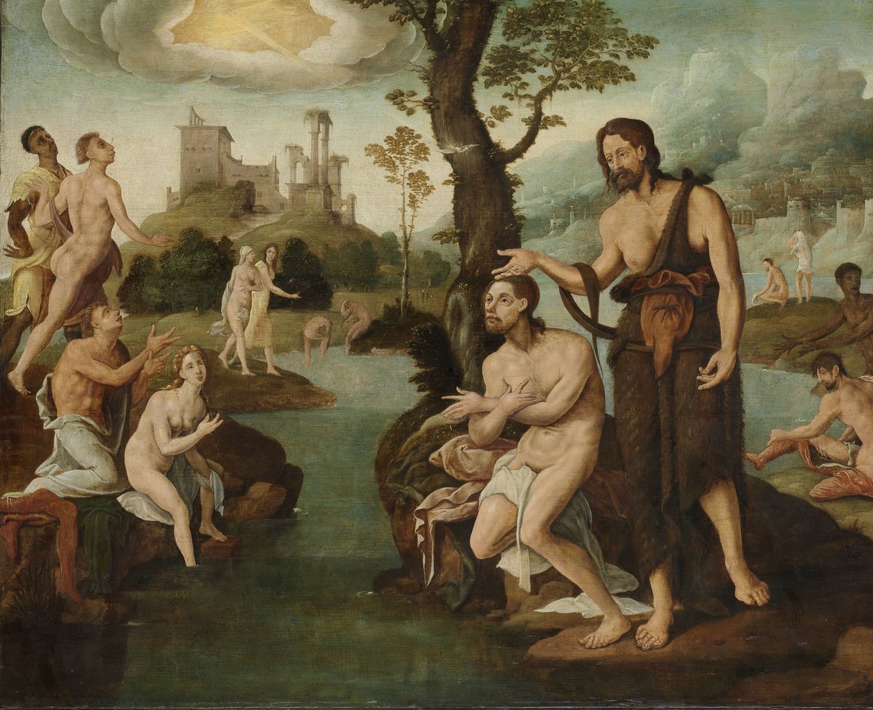 Chrzest Chrystusa autorstwa Maarten van Heemskerck (circle of)