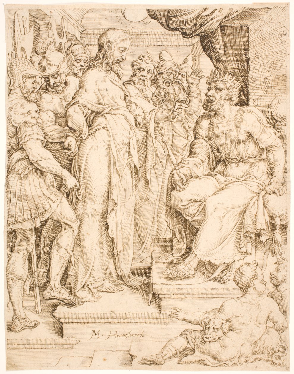 Chrystus przed Herodem autorstwa Maarten van Heemskerck