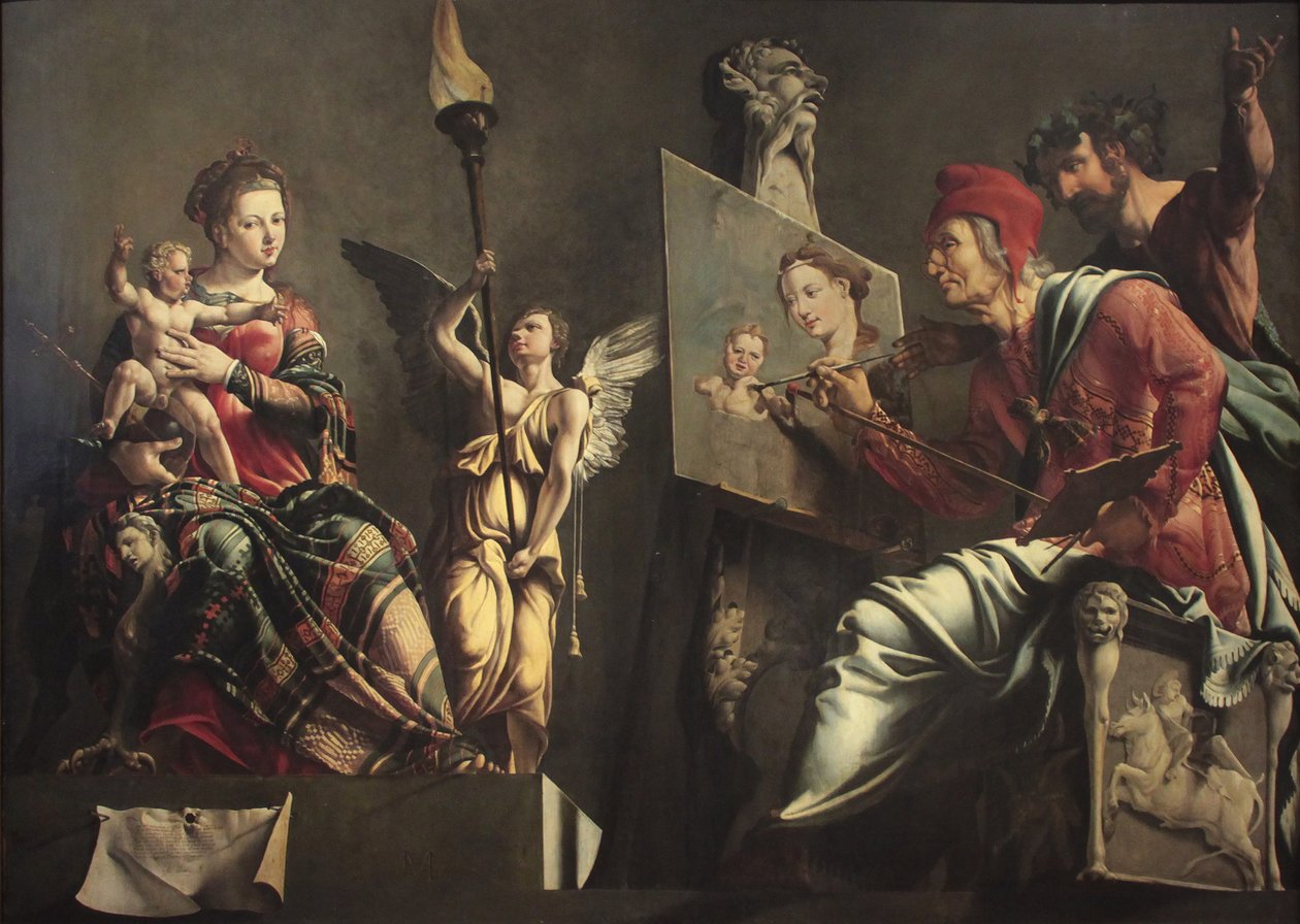 Św. Łukasz malujący Dziewicę autorstwa Maarten van Heemskerck