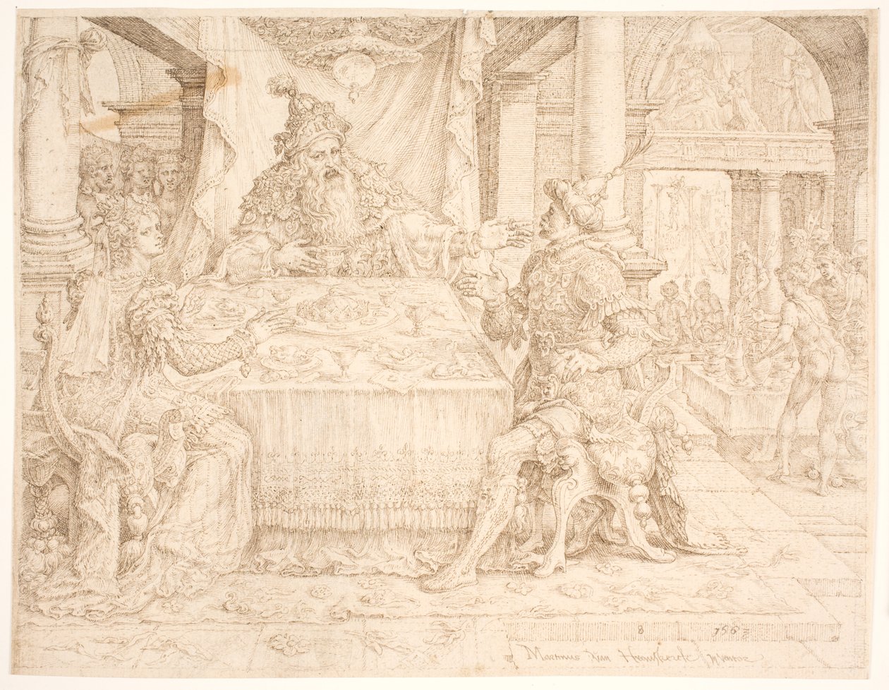Upadek Hamana autorstwa Maarten van Heemskerck