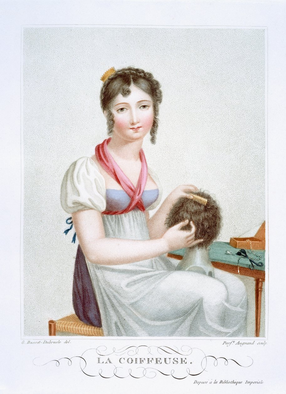 Fryzjer, ok.1816 autorstwa Madame G. Busset Dubruste