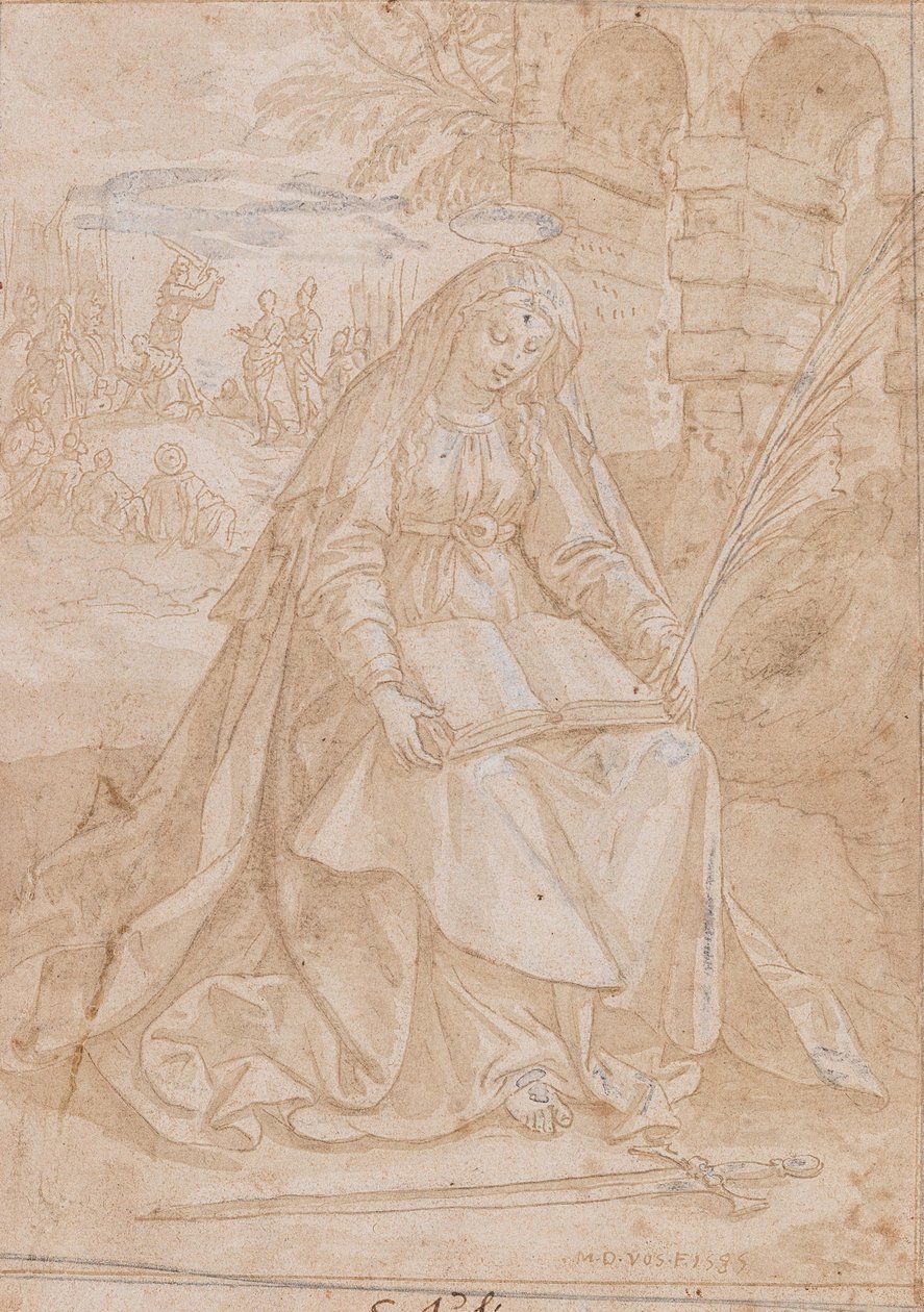 Św. Justyna, 1584. autorstwa Maerten Vos de