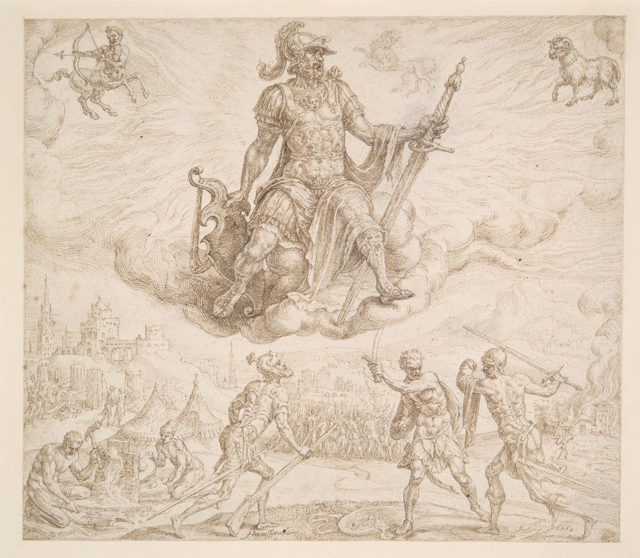 Mars, choleryczny temperament autorstwa Maerten van Heemskerck