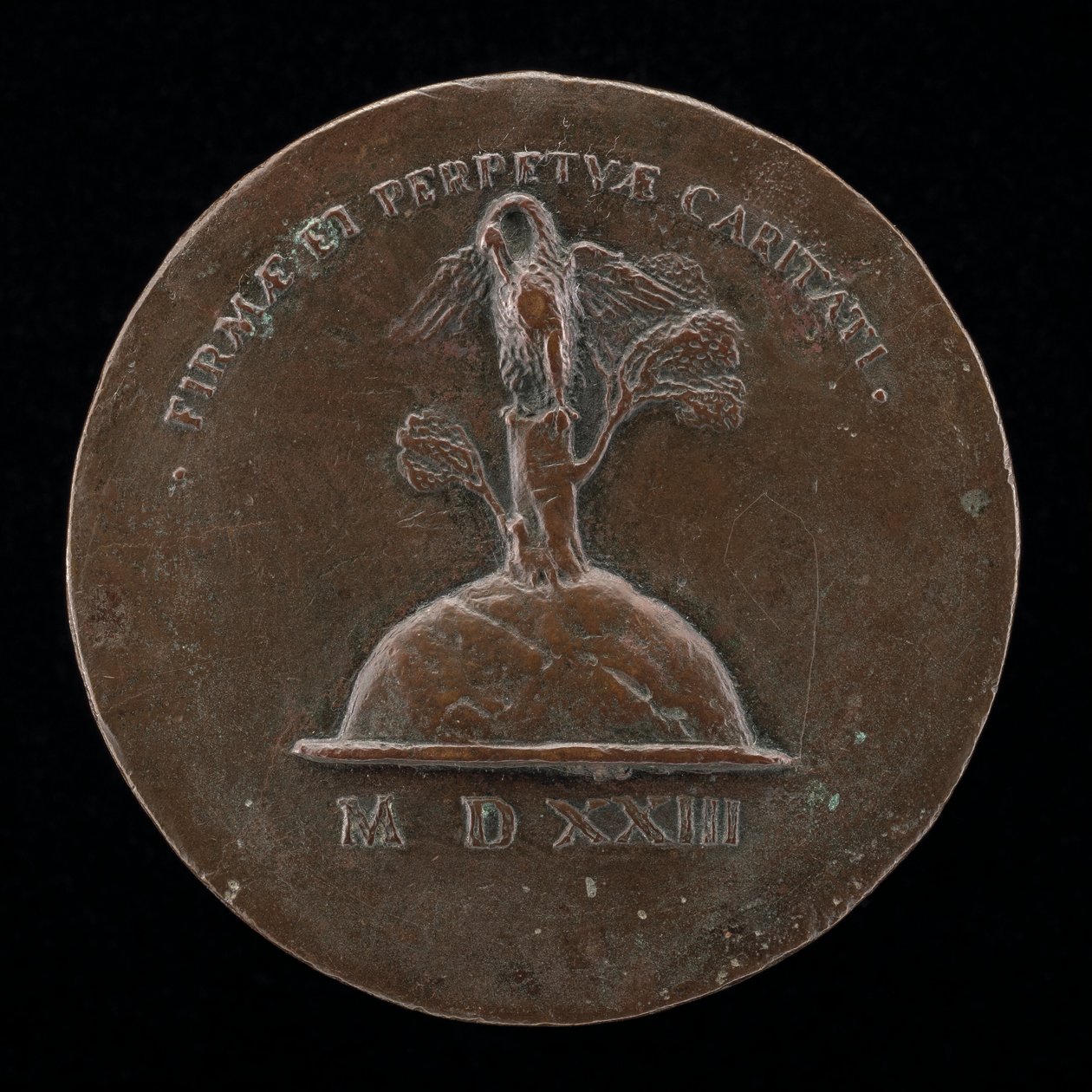 Pelikan w swojej pobożności [rewers], 1523. autorstwa Maffeo Olivieri