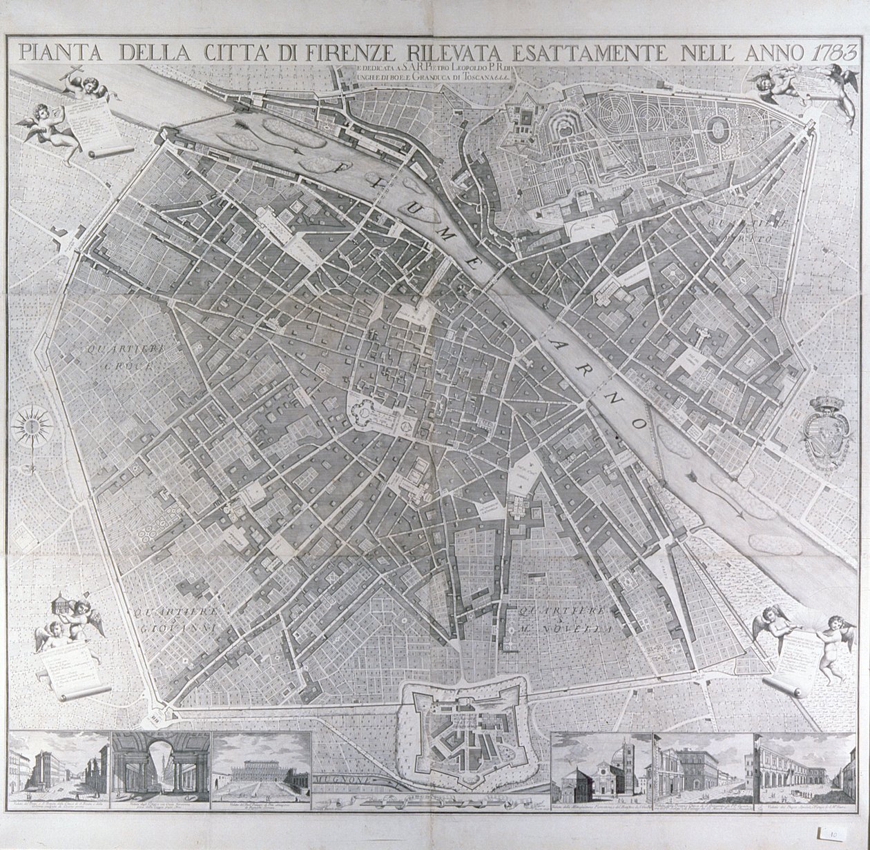 Mapa Florencji, 1783 r. autorstwa Magnelli