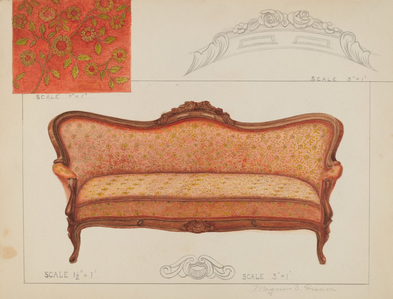 Sofa, ok. 1936. autorstwa Magnus S. Fossum