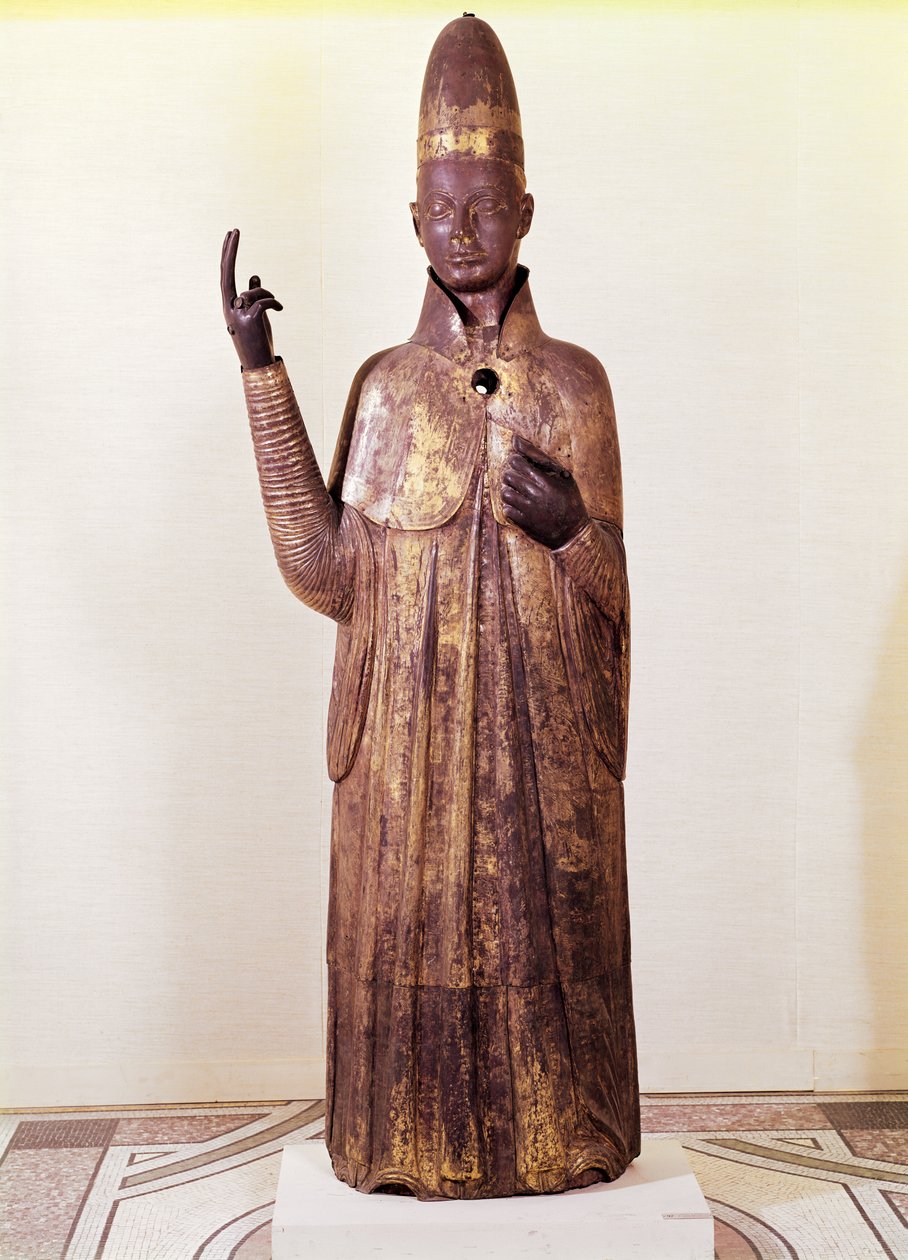 Posąg Papieża Bonifacego VIII (1235-1303) 1301 (brąz) autorstwa Manno di Bandino