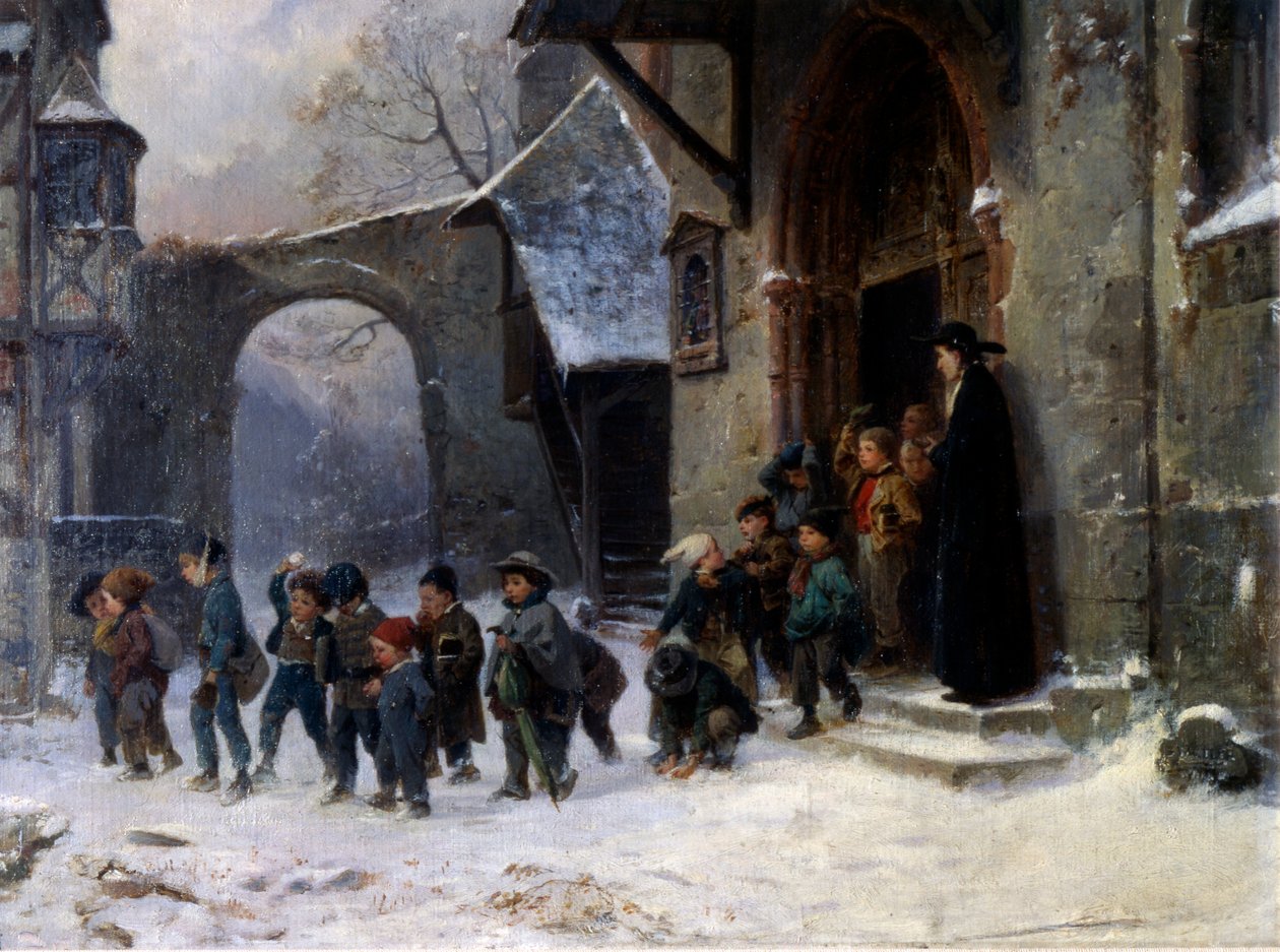 Dzieci opuszczające szkołę autorstwa Marc Louis Benjamin Vautier