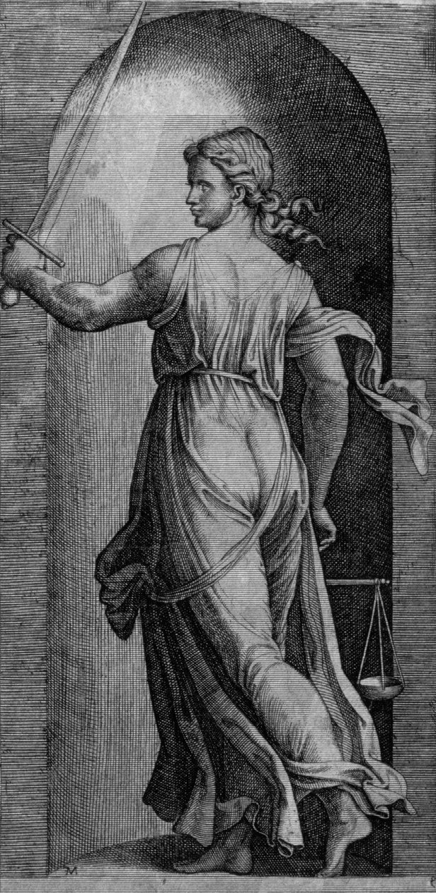 sprawiedliwość autorstwa Marcantonio Raimondi