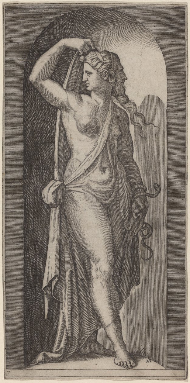 Roztropność autorstwa Marcantonio Raimondi after Raphael