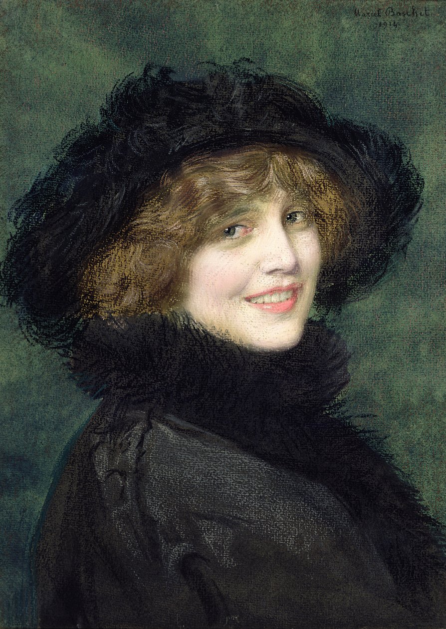 Portret Madame Ryan, z domu Arlette Warrain, 1914 (pastel na papierze) autorstwa Marcel Andre Baschet