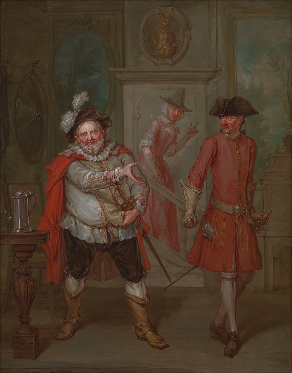 Scena z Henryka IV Szekspira, część I autorstwa Marcellus Laroon the Younger