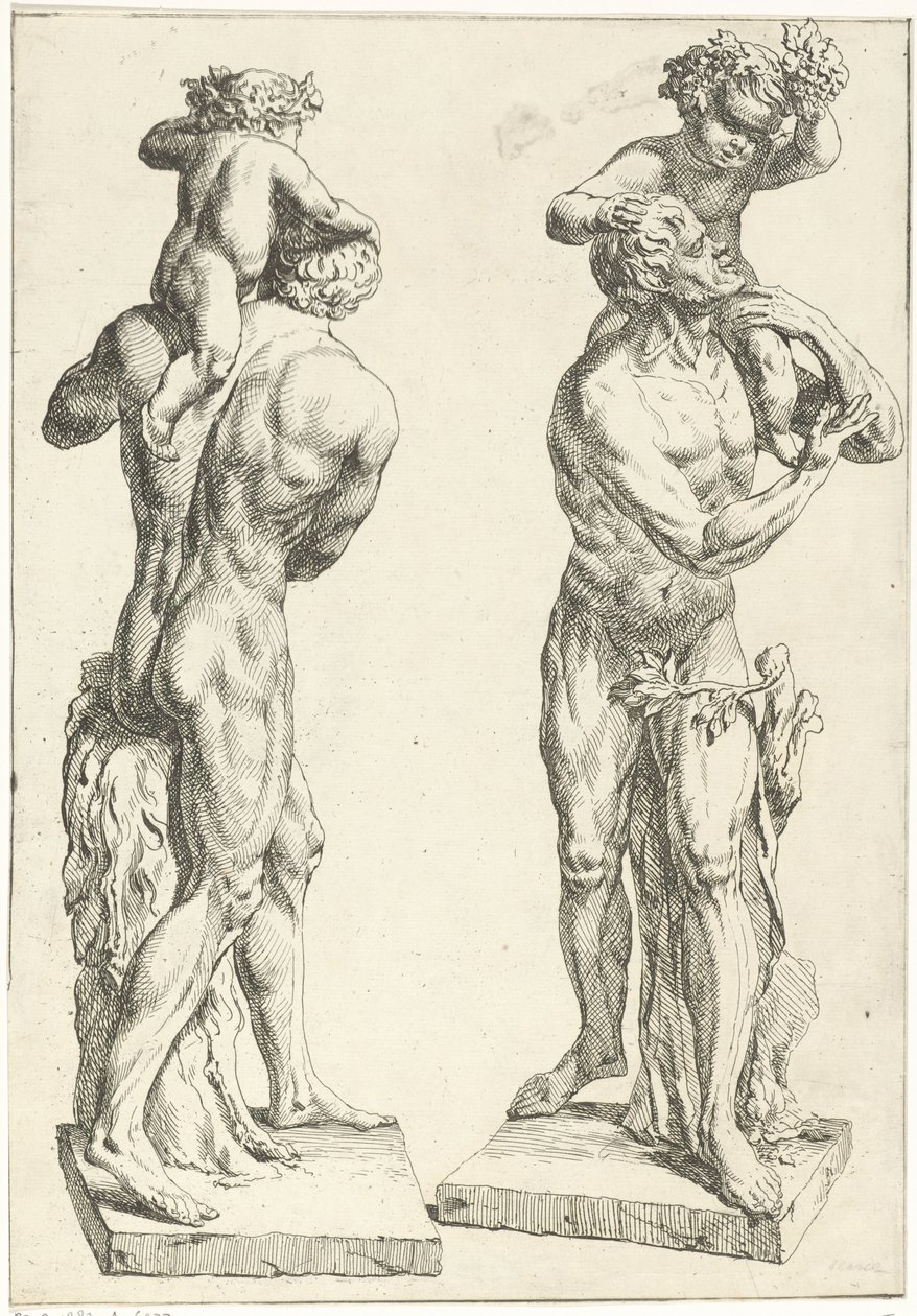 Silenus met de jonge Bacchus autorstwa Marcellus Laroon (I)