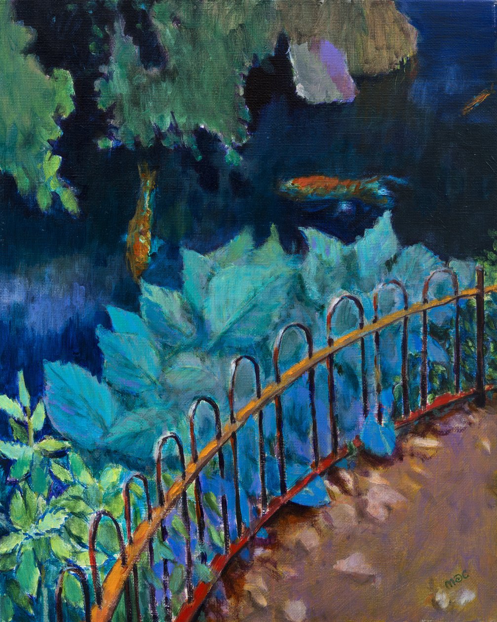 Koi i Hostas autorstwa Marco Cazzulini