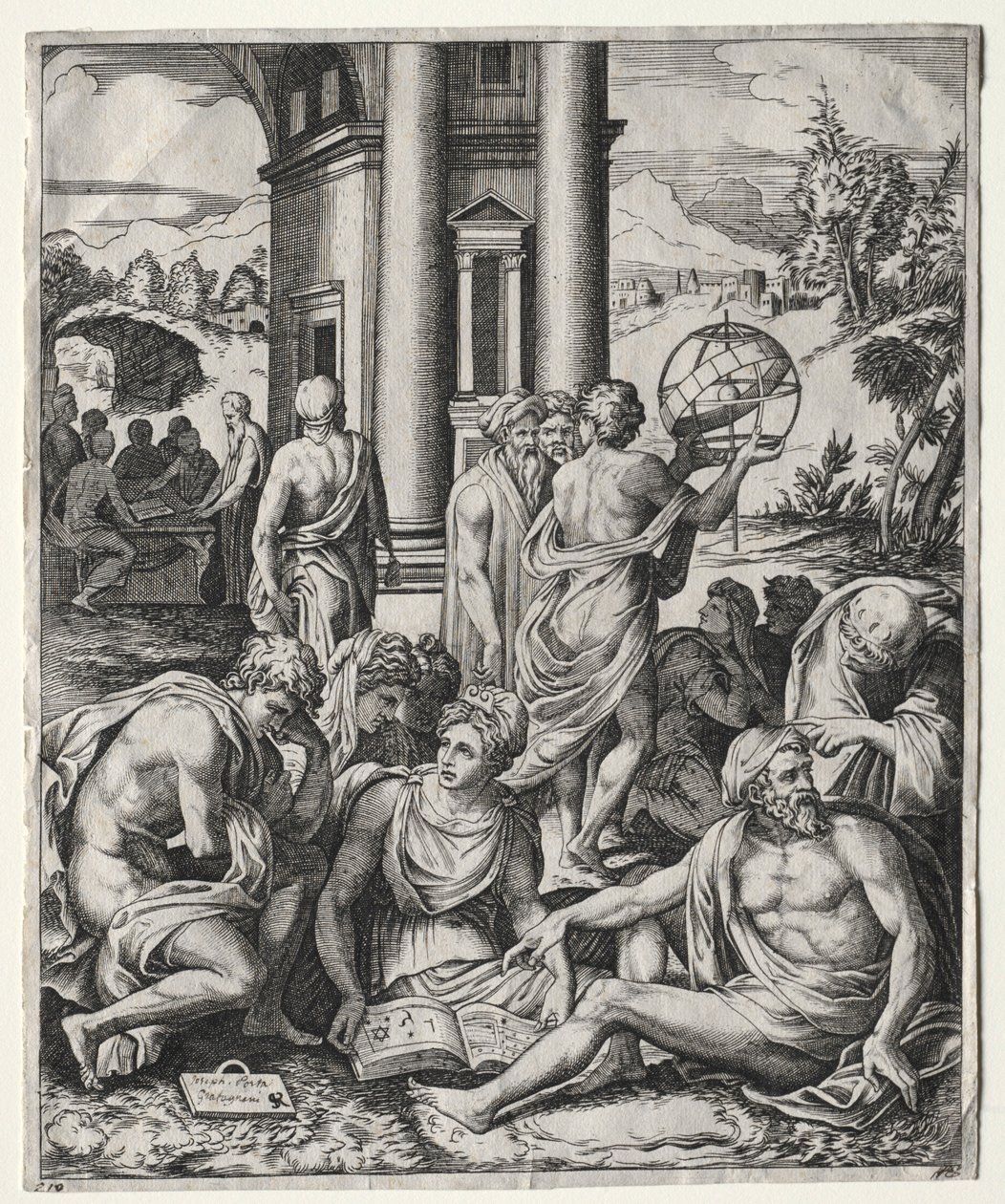 Zgromadzenie Uczonych, ok. godz. 15151527. autorstwa Marco Dente