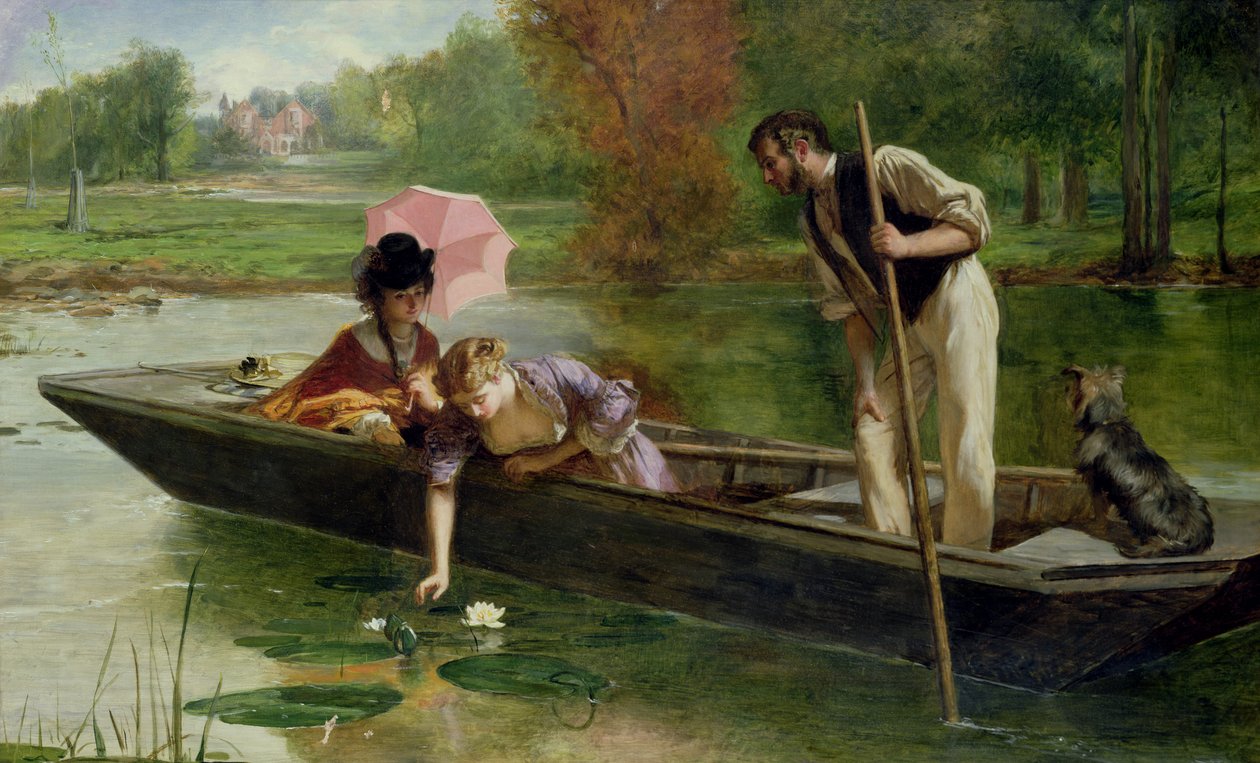 Przyjemne miejsce nad Tamizą, 1863 autorstwa Marcus Stone