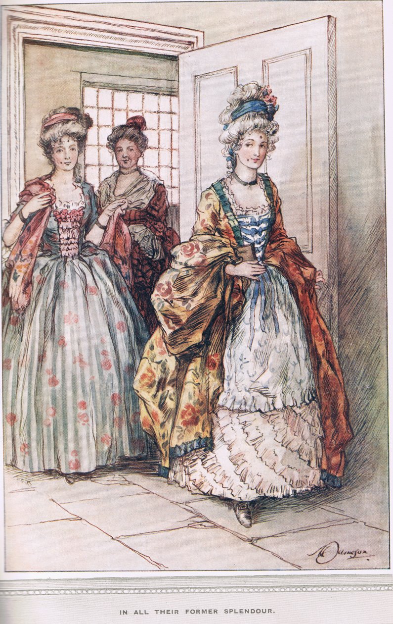 W całej swojej dawnej świetności ilustracja z „Wikariusza Wakefielda” Olivera Goldsmitha, ok. 1910 autorstwa Margaret Jameson