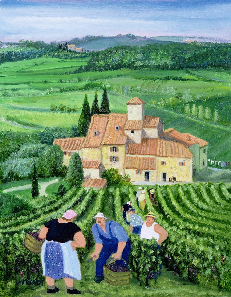 Castellina-in-Chianti (olej na płótnie) autorstwa Margaret Loxton