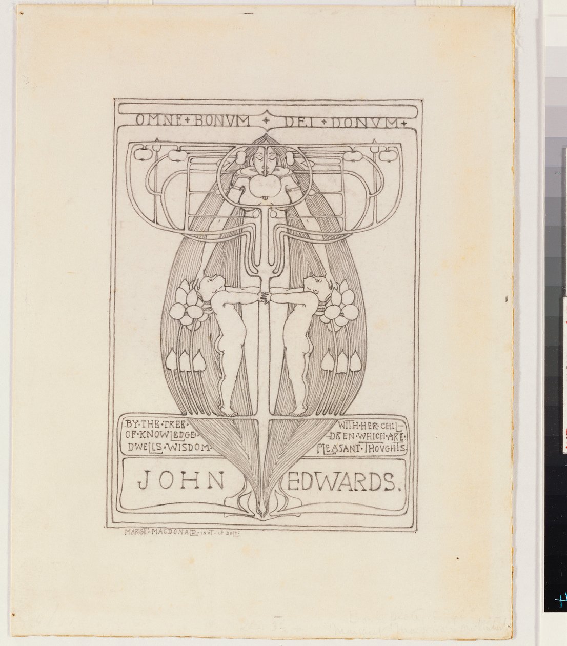 Projekt na ekslibris autorstwa Margaret MacDonald Mackintosh