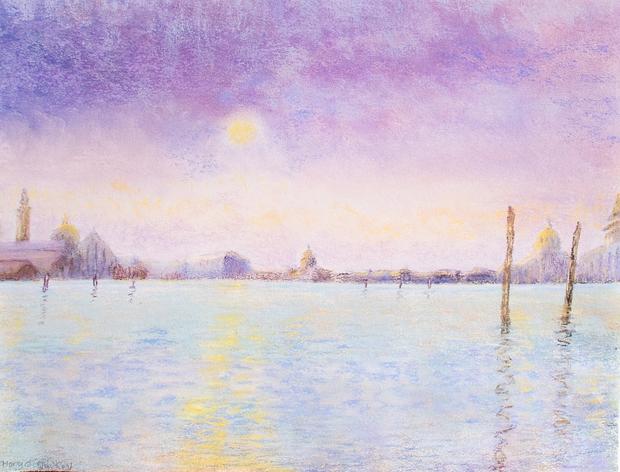 Wenecja, 1995 (pastel) autorstwa Margo Starkey