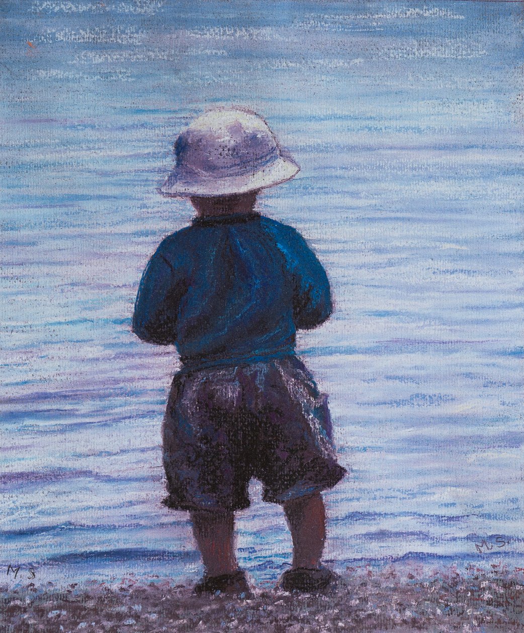 Zastanawiając się nad kąpielą, 2019 (pastel) autorstwa Margo Starkey
