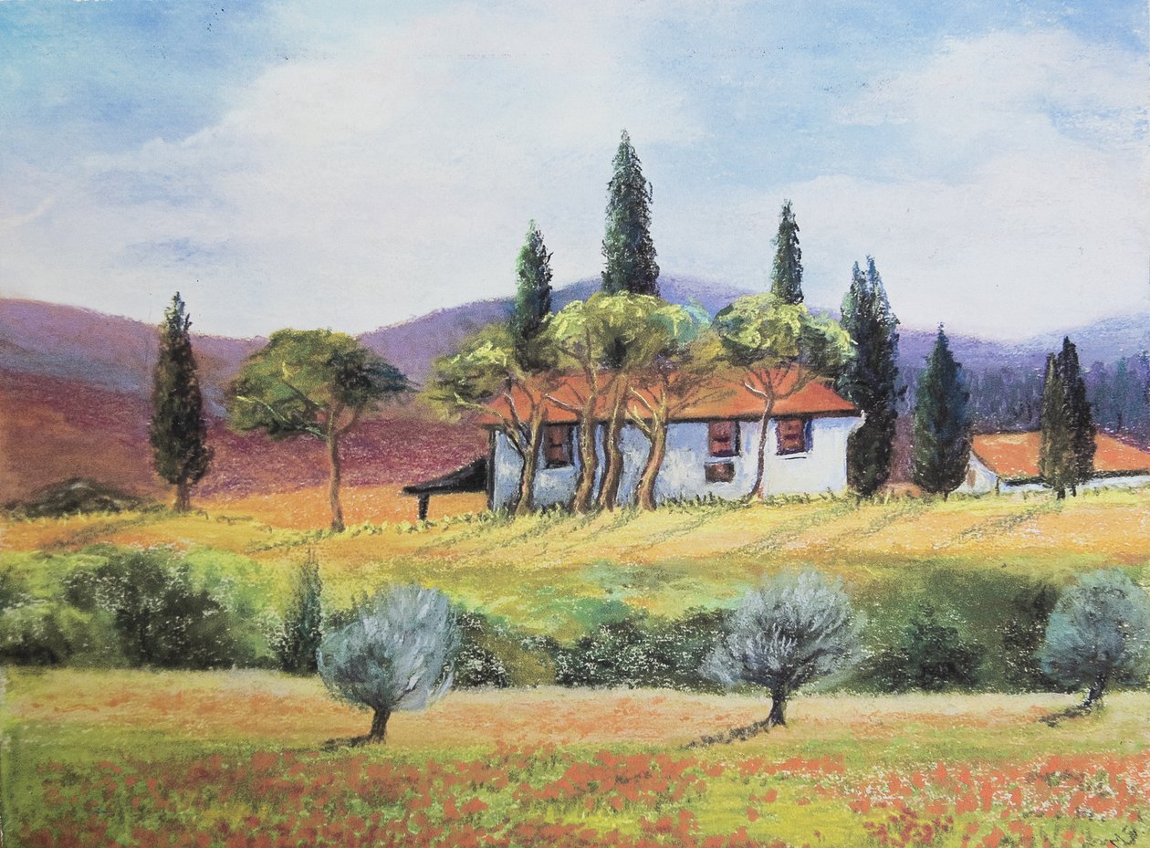 Francuska ziemia uprawna, 2020 (pastel) autorstwa Margo Starkey