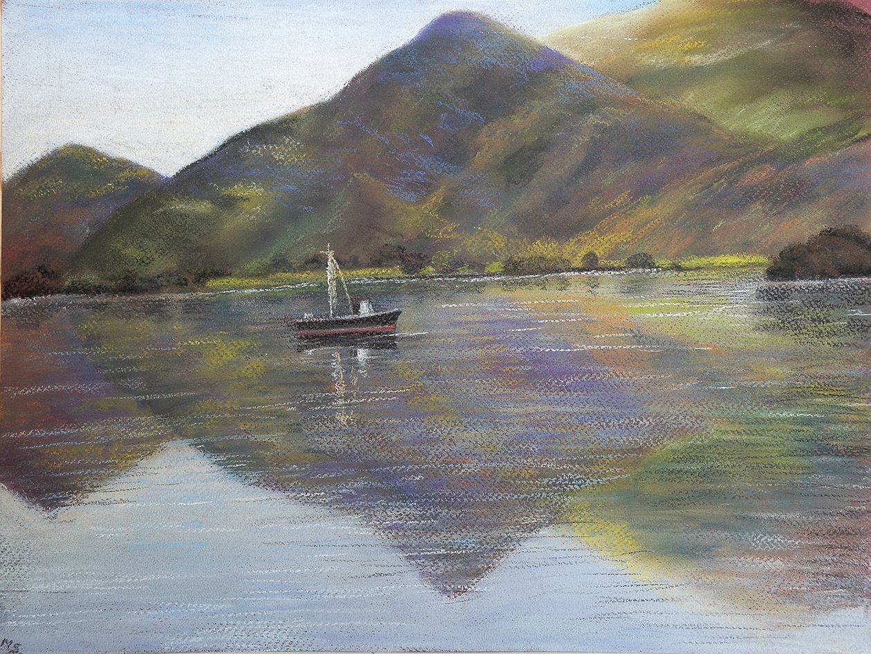 Samotny rybak, 2020 (pastel) autorstwa Margo Starkey