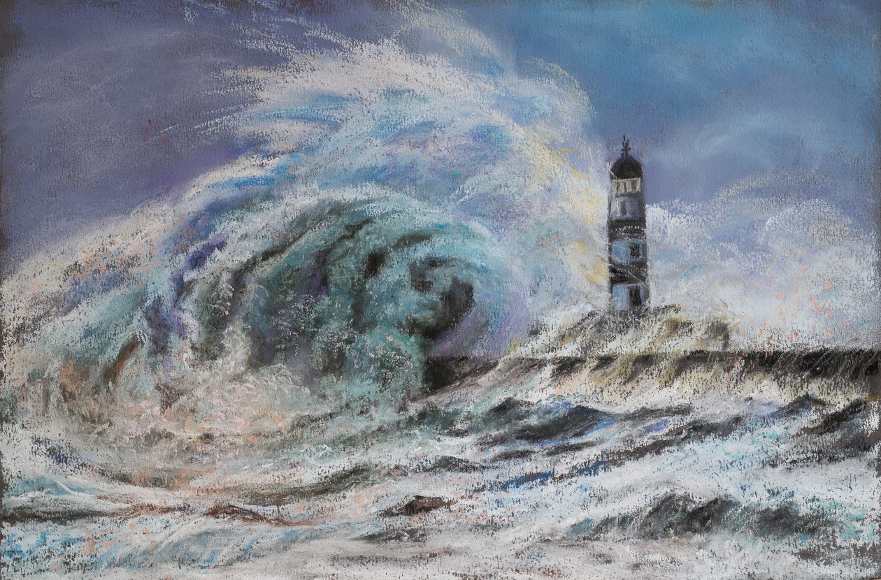 Wzburzone morze, 2020 (pastel) autorstwa Margo Starkey