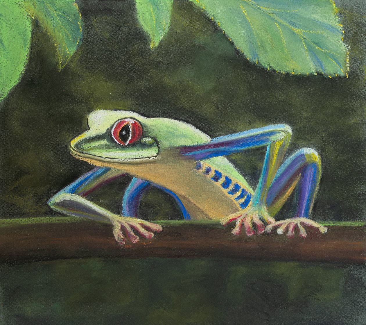 Rzekotka drzewna, 2020 (pastel) autorstwa Margo Starkey