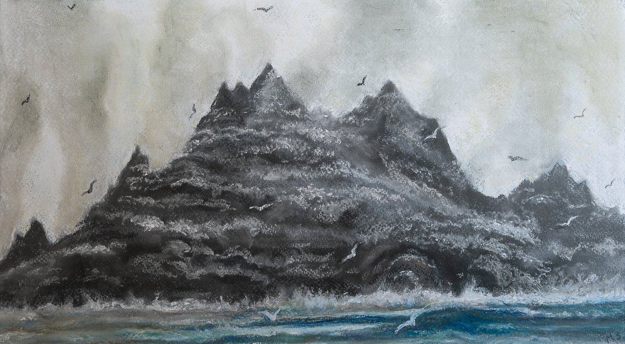 Burzliwe morza .S Irlandia, 2020 (pastel) autorstwa Margo Starkey