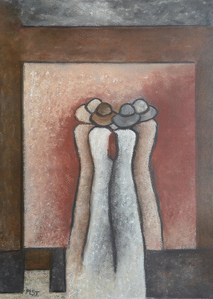 Szepczące Panie, 2020 (pastel) autorstwa Margo Starkey
