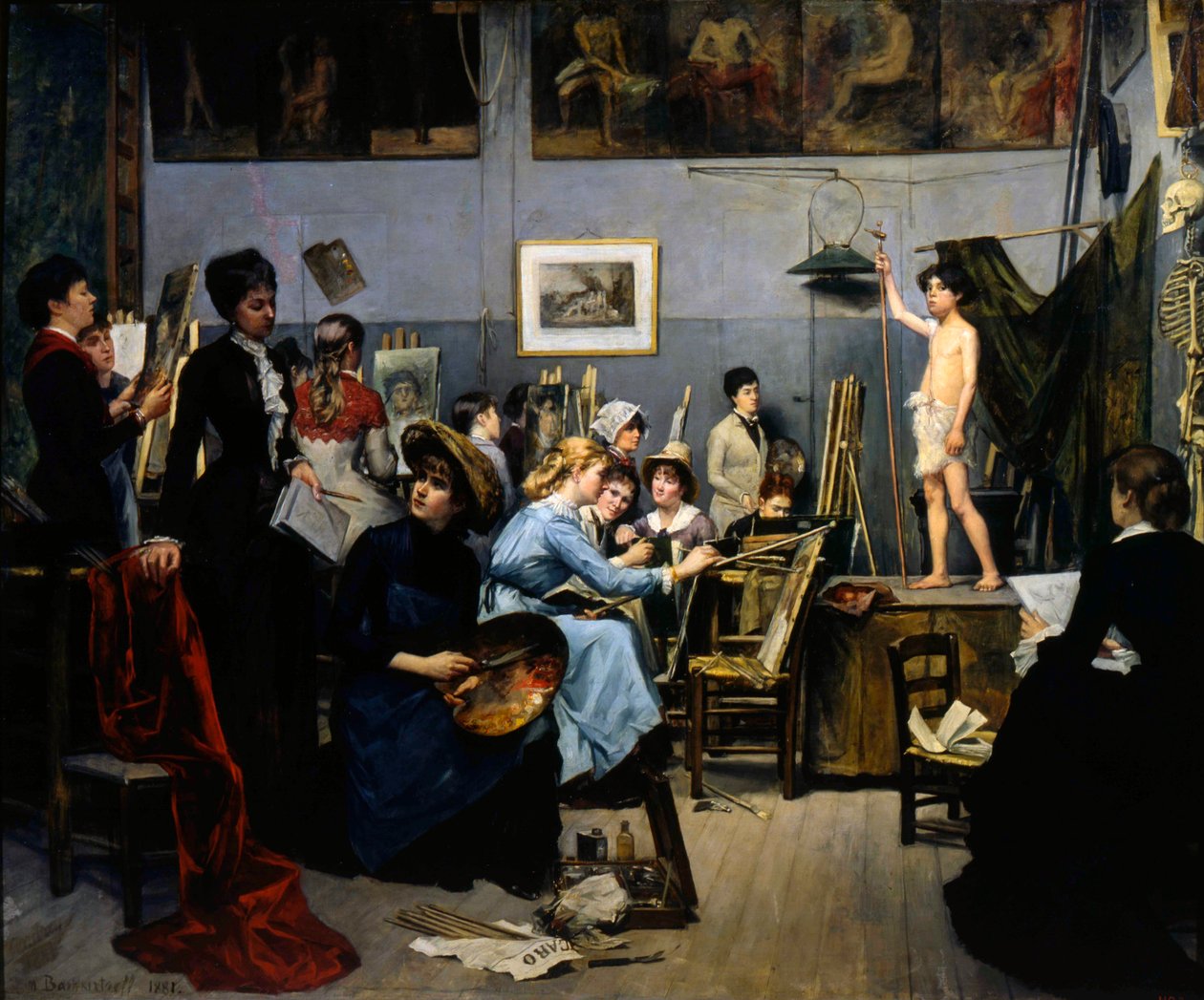 „Studio Akademii Julian”, 1881. autorstwa Maria Konstantinowka Bashkirtseff