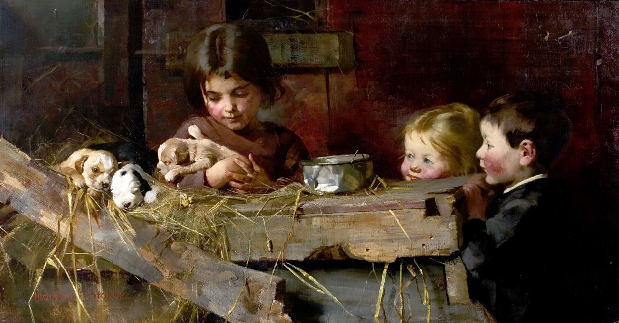 Skarby dzieciństwa, 1886 autorstwa Marianne Stokes