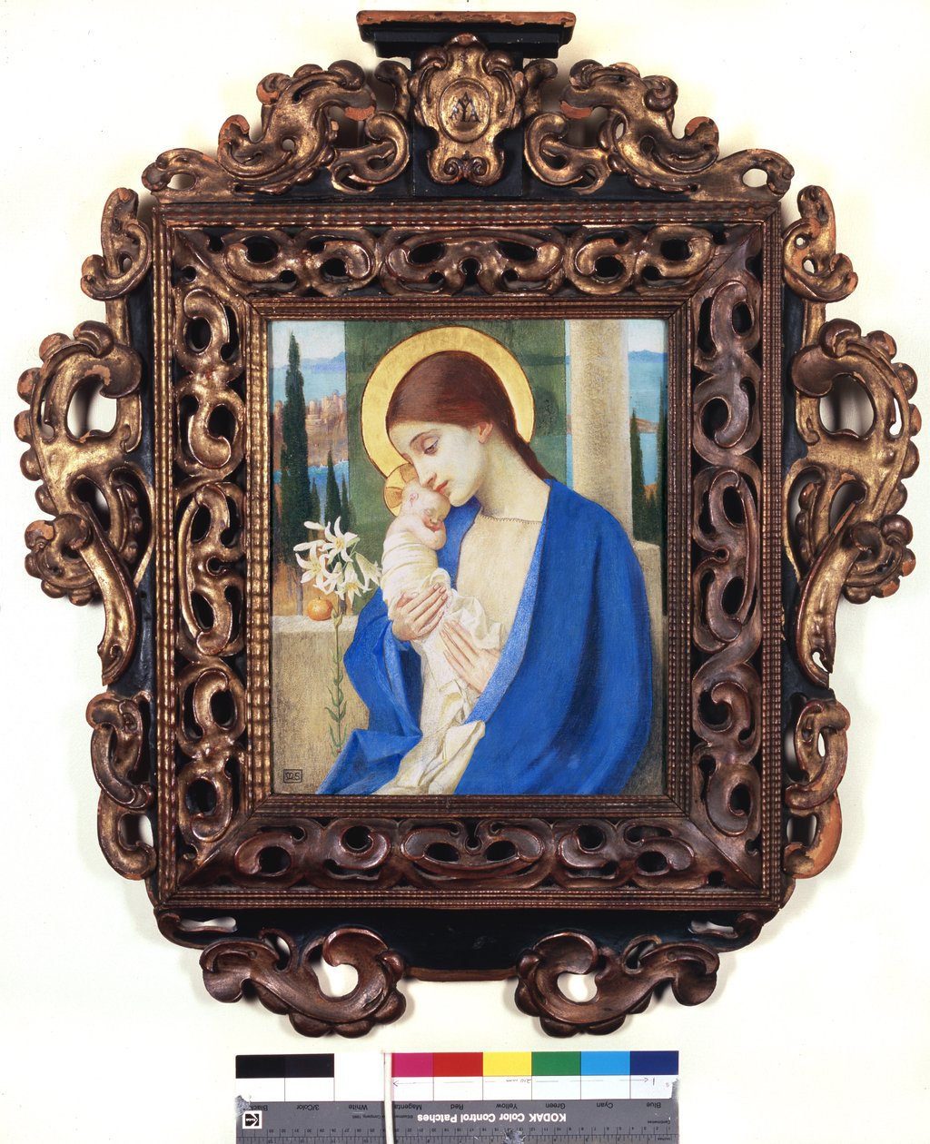 Madonna z Dzieciątkiem, c.1905 (tempera na panelu) autorstwa Marianne Stokes