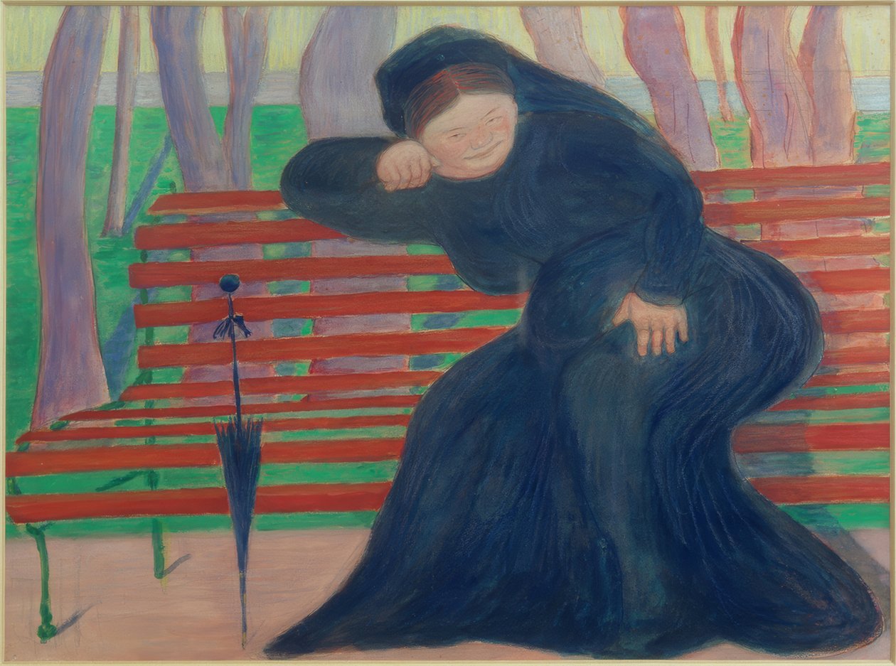 Wdowa na ławce autorstwa Marianne von Werefkin