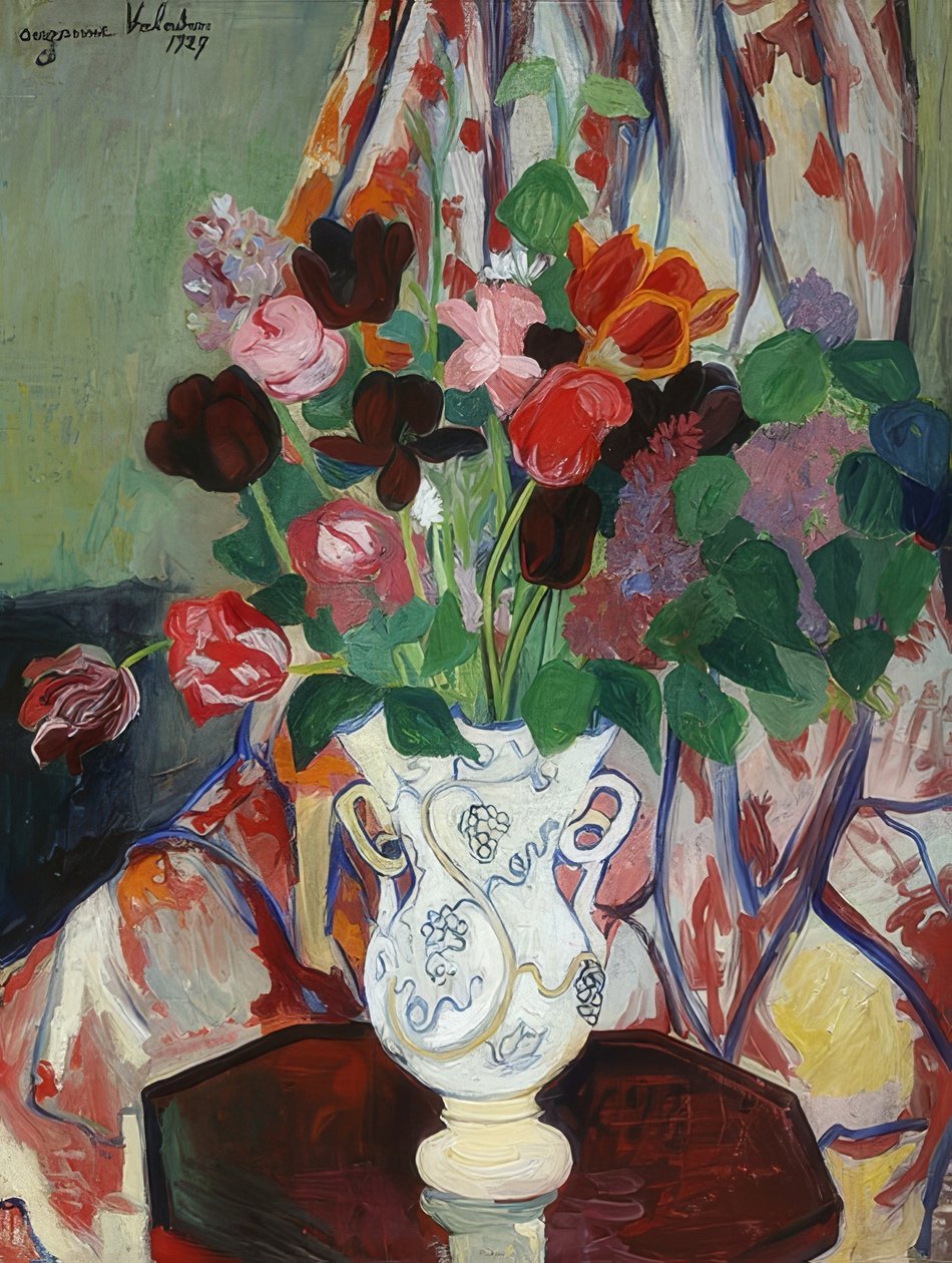 Wazon z tulipanami. 1927 autorstwa Marie Clementine (Suzanne) Valadon