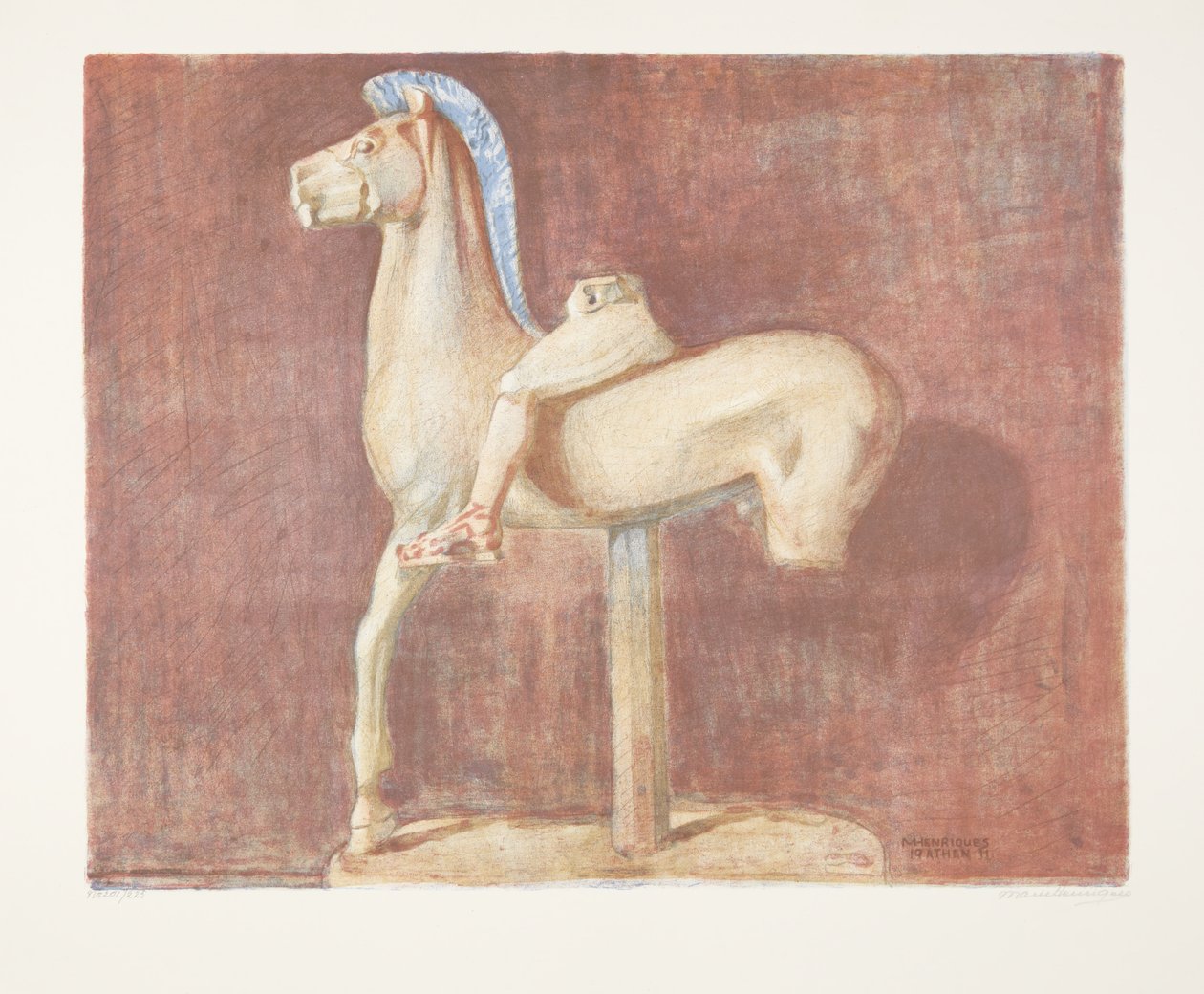 Archaiczna grecka statua jeździecka (Ateny) autorstwa Marie Henriques